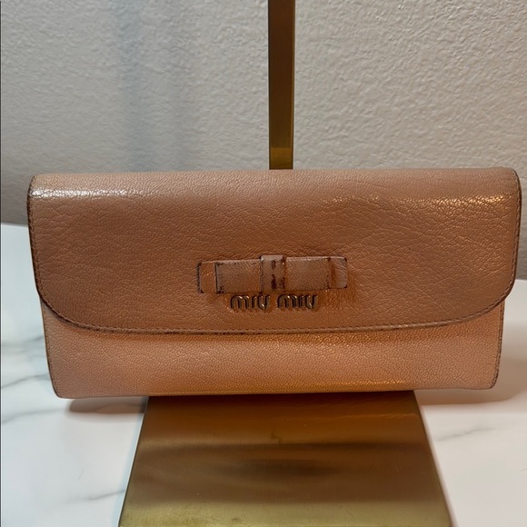 Miu Miu Handbags - Miu Miu Two Tone Pink Leather Wallet